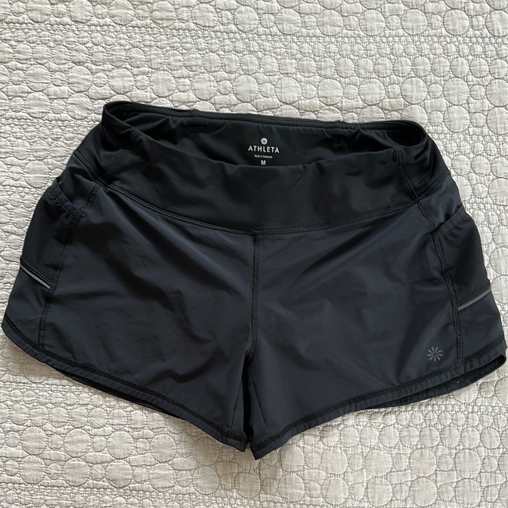 Athleta Black Athletic Shorts Lightweight Elastic Waist